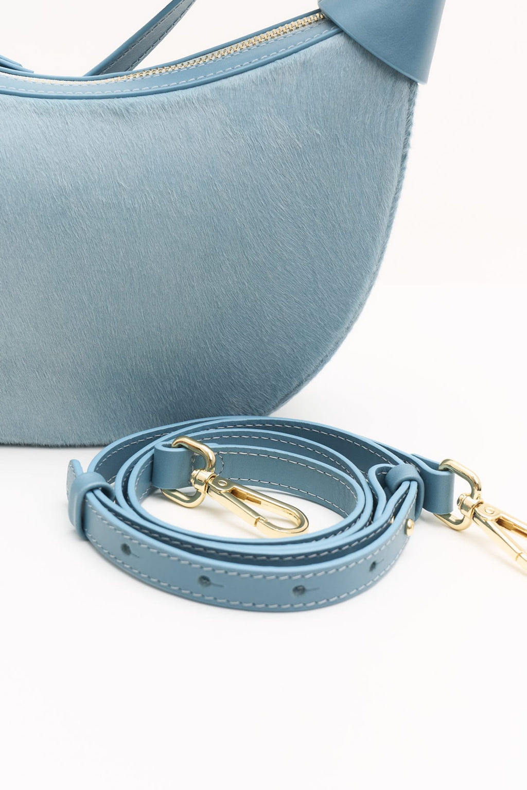Geantă dama piele naturală Etape Moon Sky Blue Pony