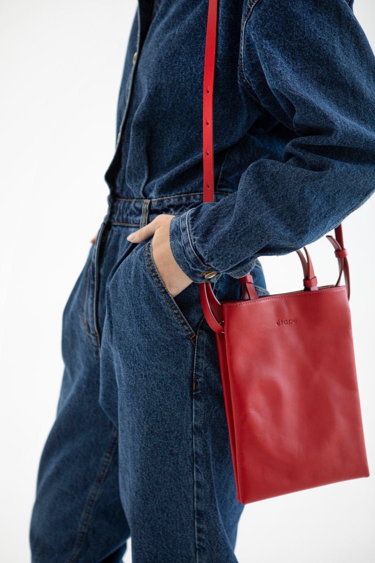 Geantă dama piele naturală Étape Petite 0027 Rouge