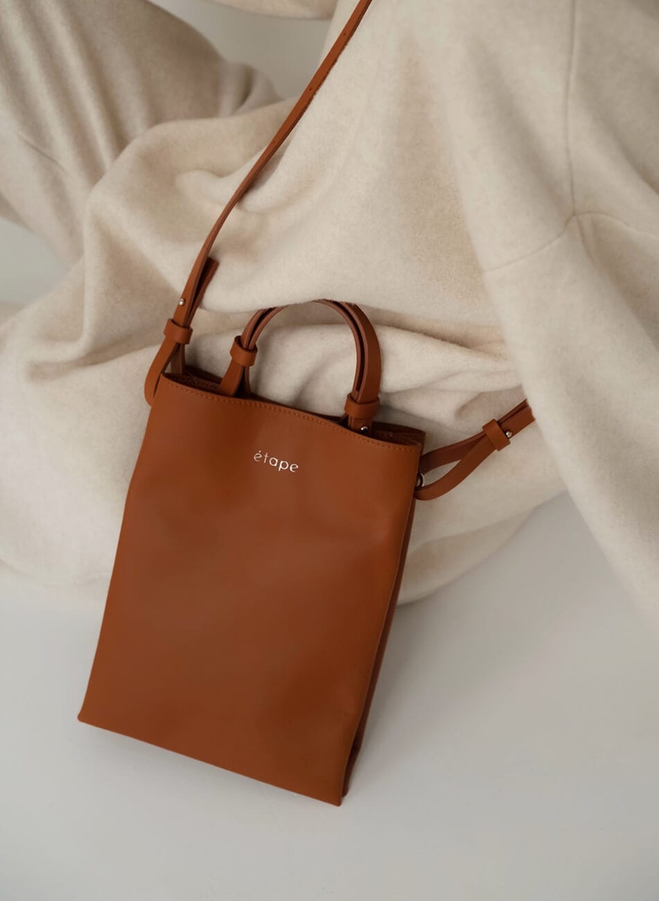 Geantă dama piele naturală Étape Petite 0027 Brandy Limited Edition