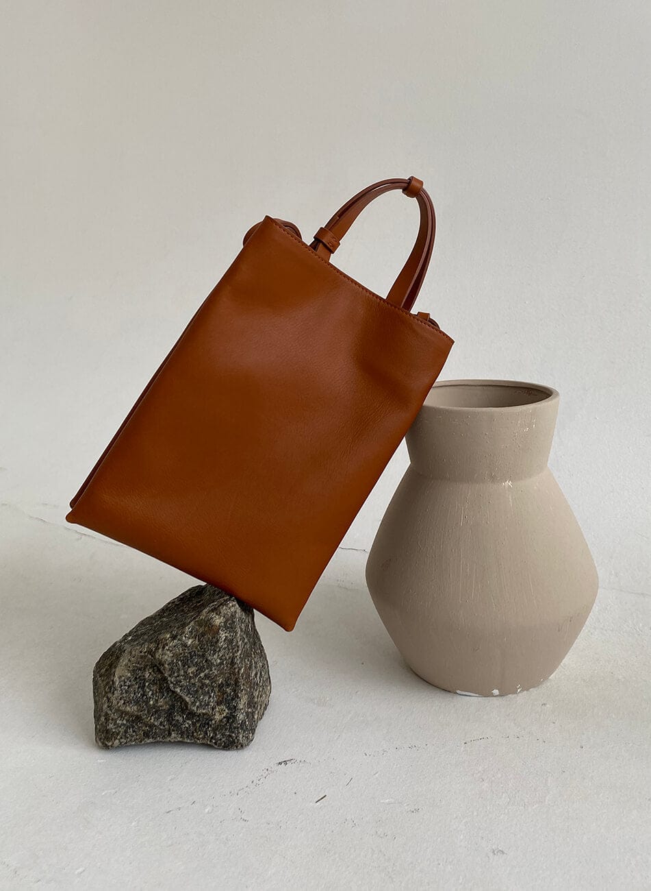 Geantă dama piele naturală Étape Petite 0027 Brandy Limited Edition