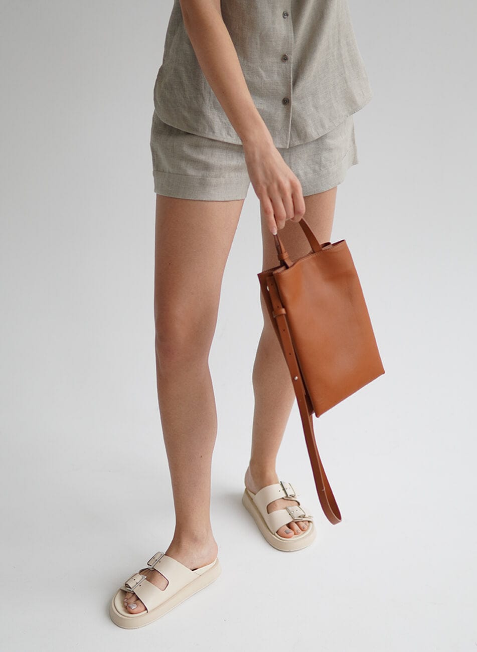 Geantă dama piele naturală Étape Petite 0027 Brandy Limited Edition