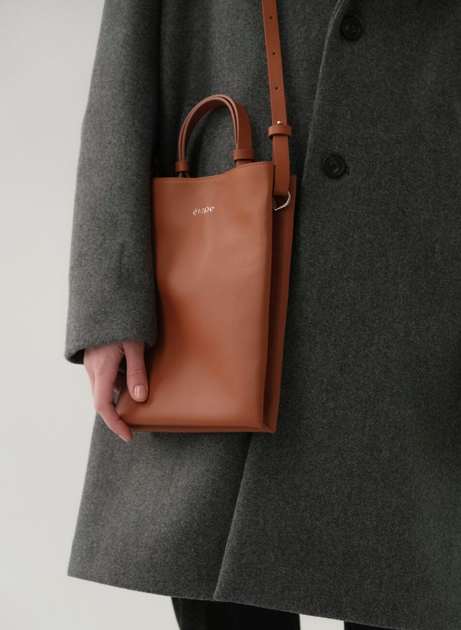 Geantă dama piele naturală Étape Petite 0027 Brandy Limited Edition