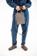 Geantă dama piele naturală Étape Petite 0027 Taupe