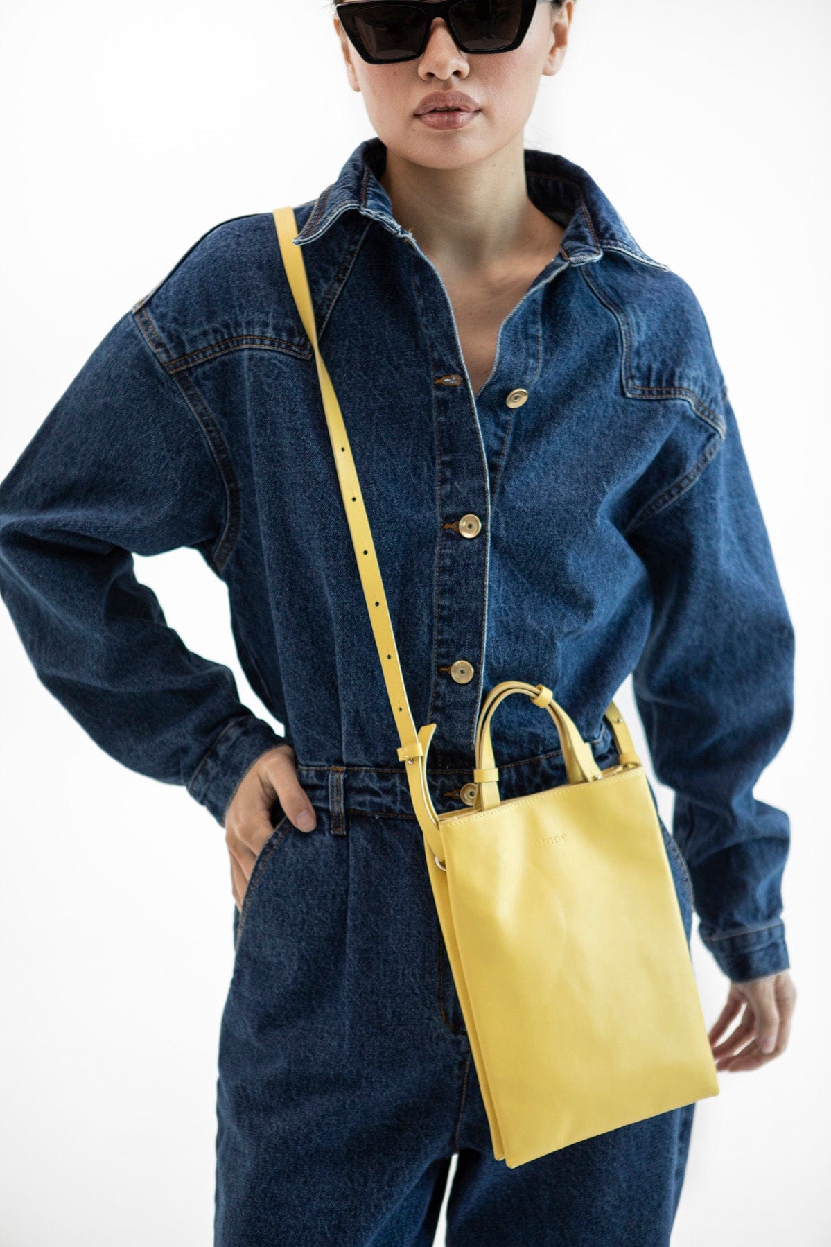 Geantă dama piele naturală Étape Petite 0027 Yellow