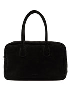 Geantă dama piele naturală de căprioară Étape Roma Black Suede