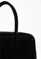 Geantă dama piele naturală de căprioară Étape Roma Black Suede