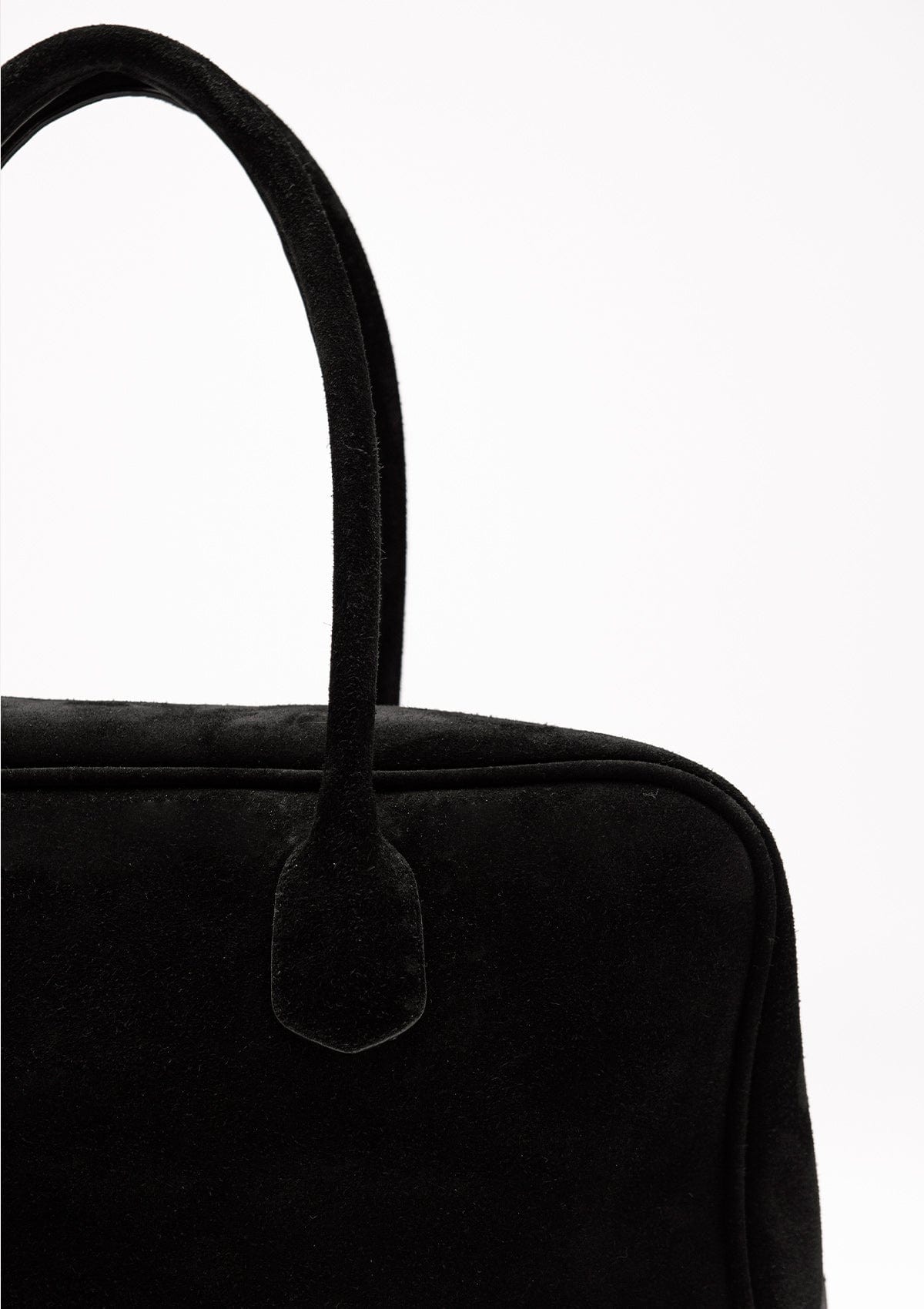 Geantă dama piele naturală de căprioară Étape Roma Black Suede