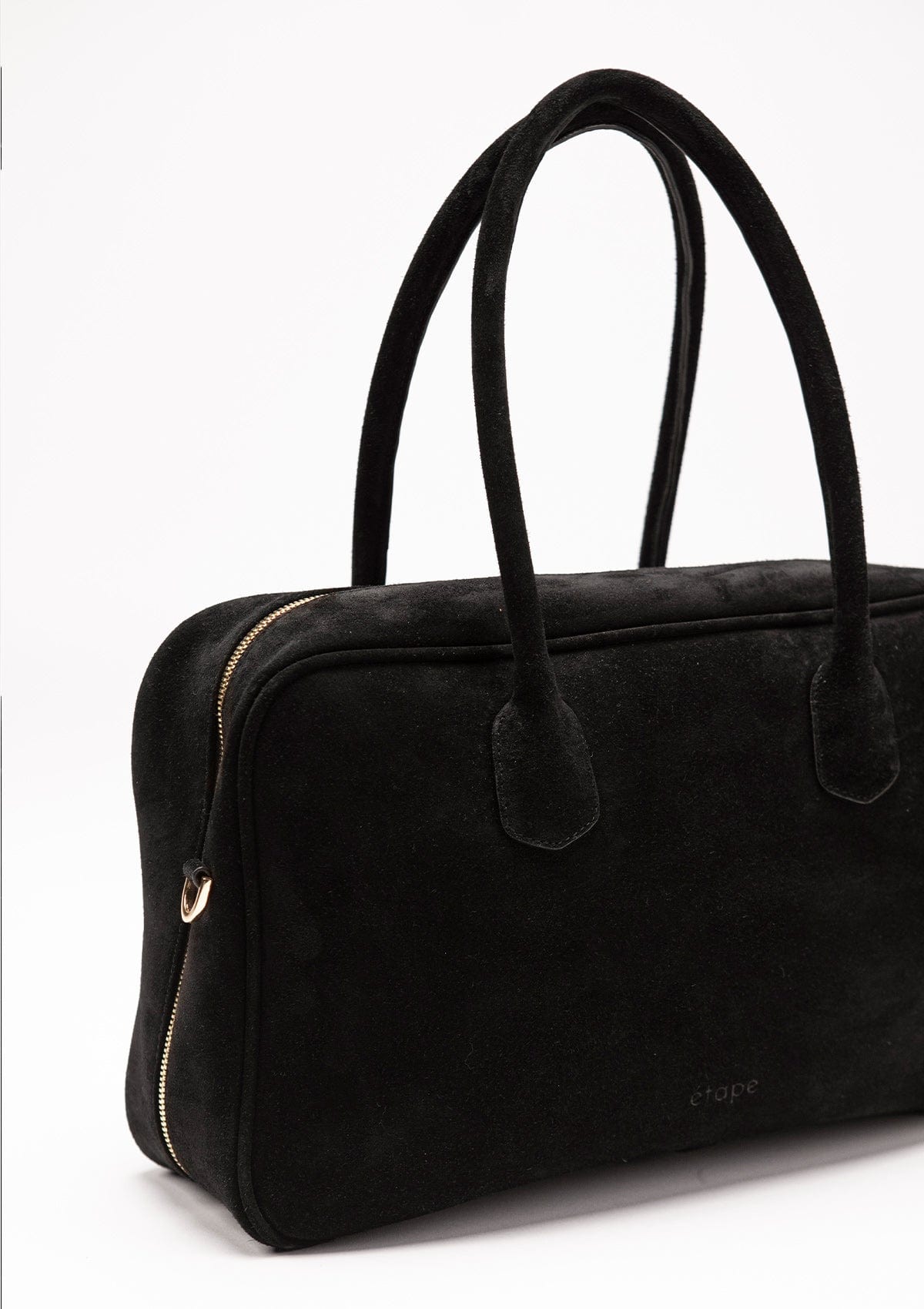 Geantă dama piele naturală de căprioară Étape Roma Black Suede