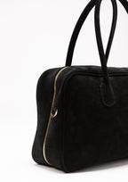 Geantă dama piele naturală de căprioară Étape Roma Black Suede