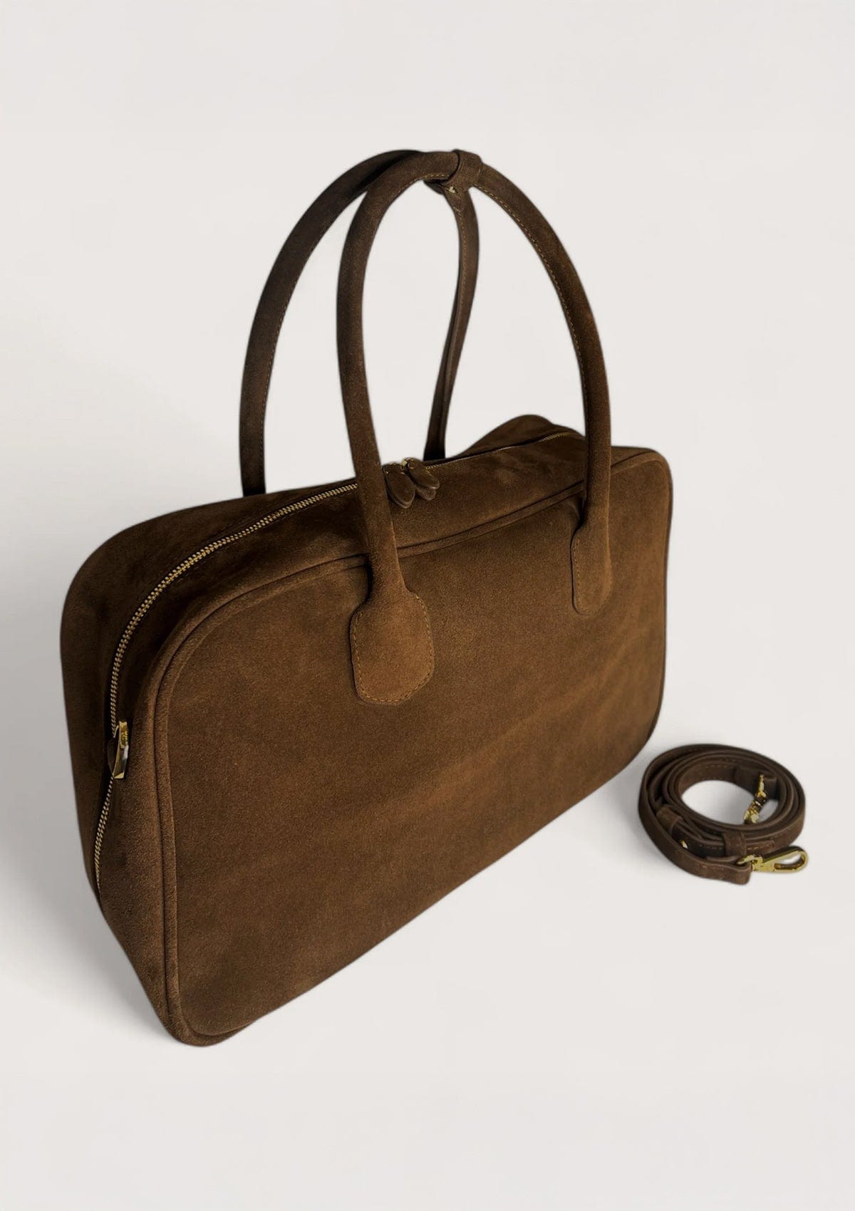 Geantă dama piele naturală de căprioară Étape Roma Milk Chocolate Suede