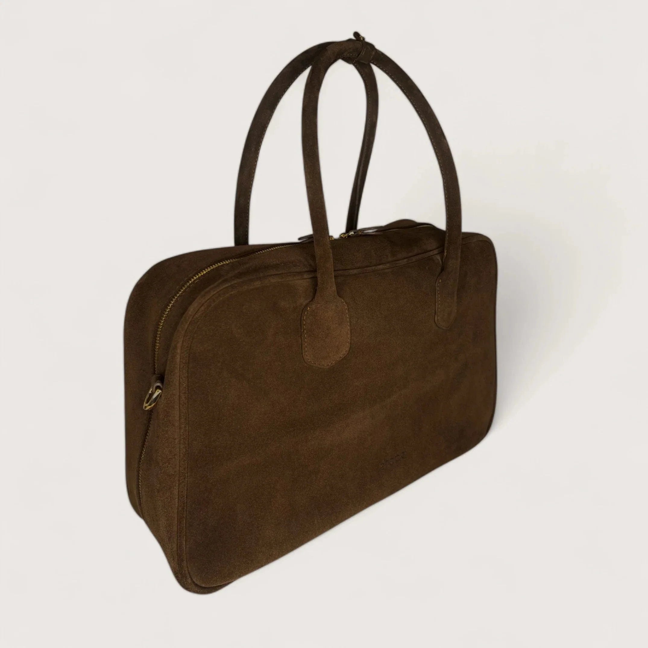 Geantă dama piele naturală de căprioară Étape Roma Milk Chocolate Suede