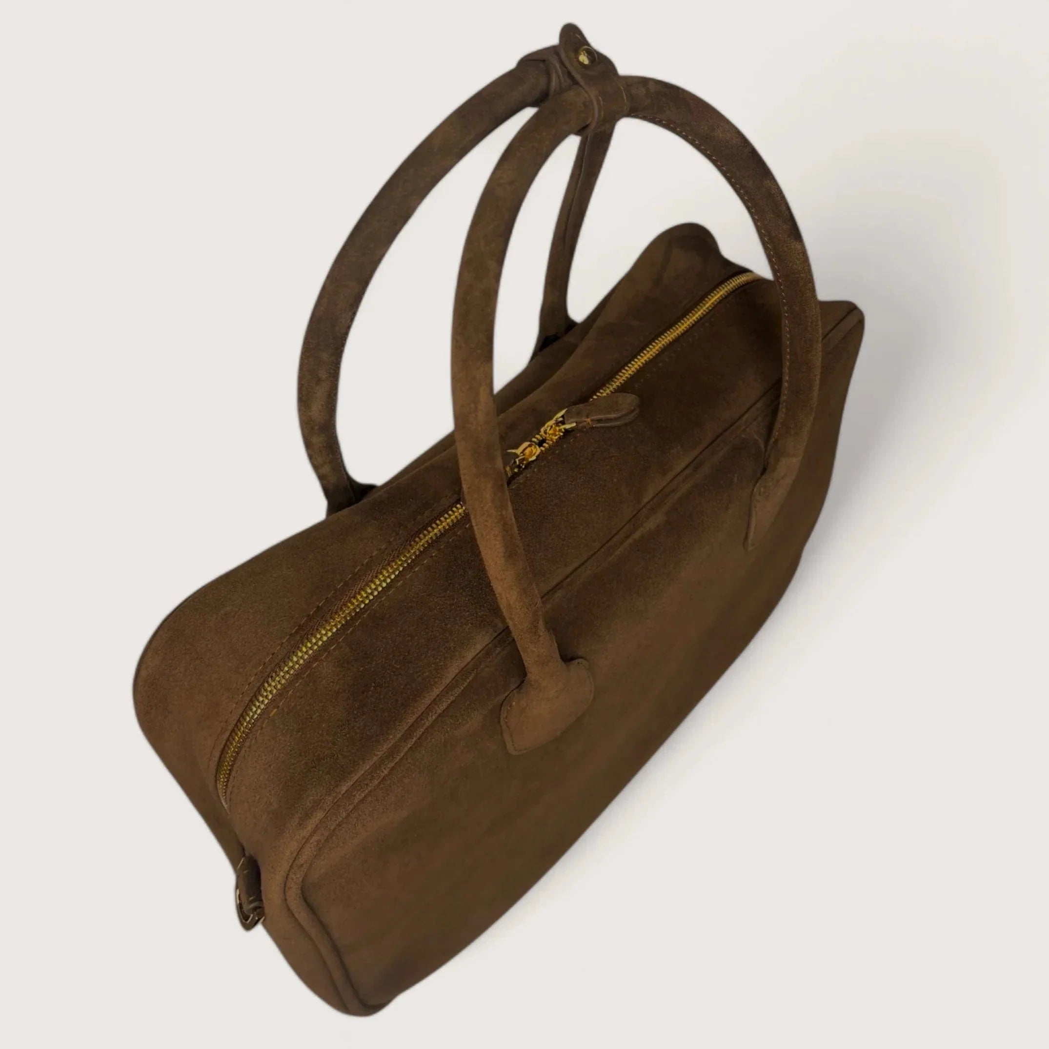 Geantă dama piele naturală de căprioară Étape Roma Milk Chocolate Suede