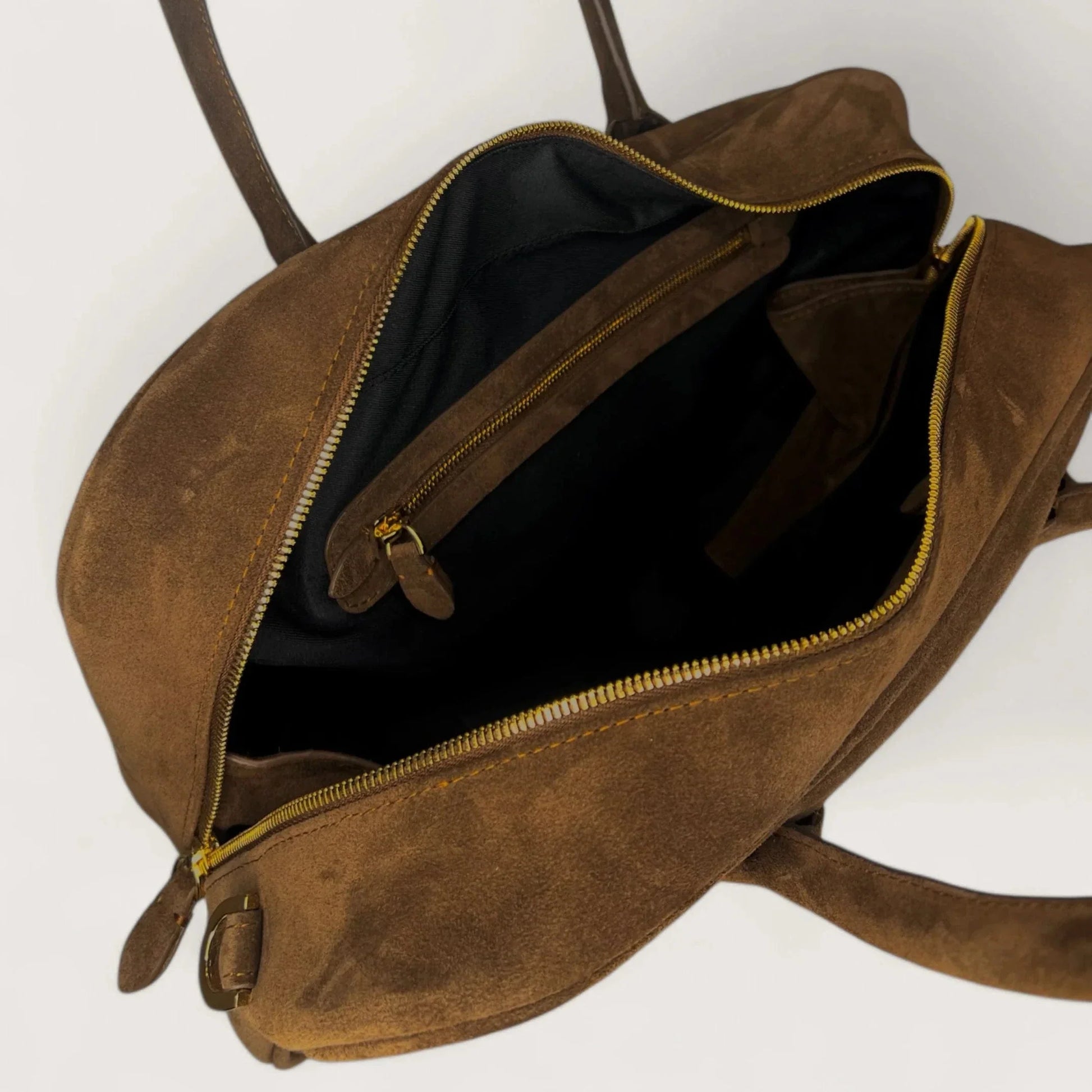 Geantă dama piele naturală de căprioară Étape Roma Milk Chocolate Suede