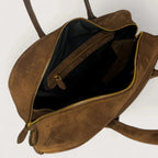 Geantă dama piele naturală de căprioară Étape Roma Milk Chocolate Suede