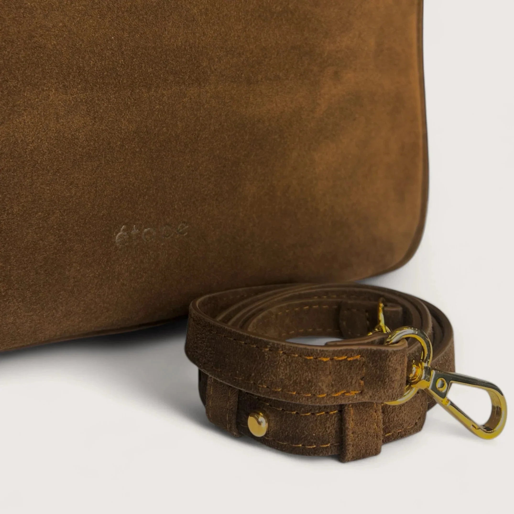 Geantă dama piele naturală de căprioară Étape Roma Milk Chocolate Suede