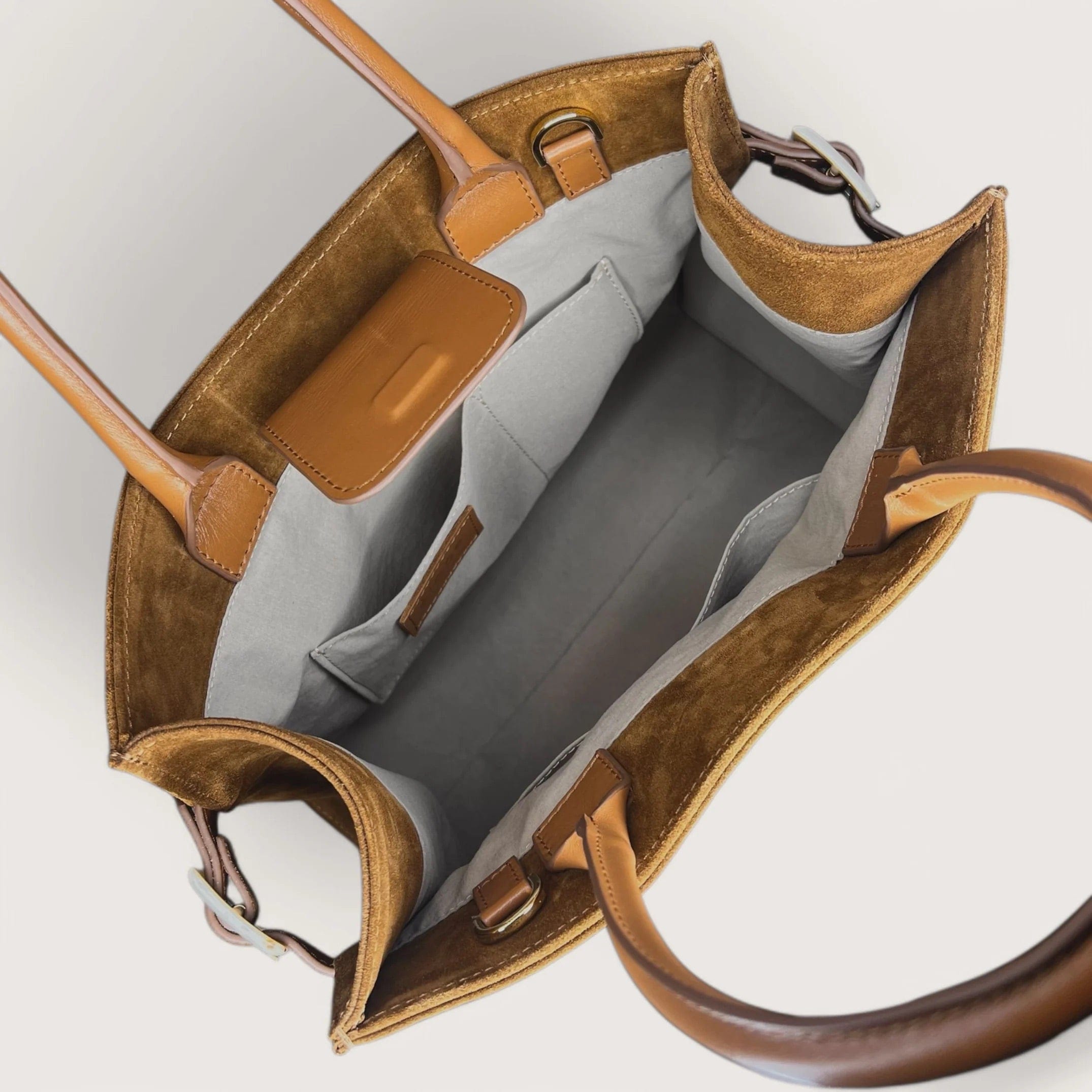 Geantă dama piele naturală de căprioară Étape Sicily Brandy