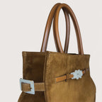 Geantă dama piele naturală de căprioară Étape Sicily Brandy