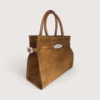 Geantă dama piele naturală de căprioară Étape Sicily Brandy