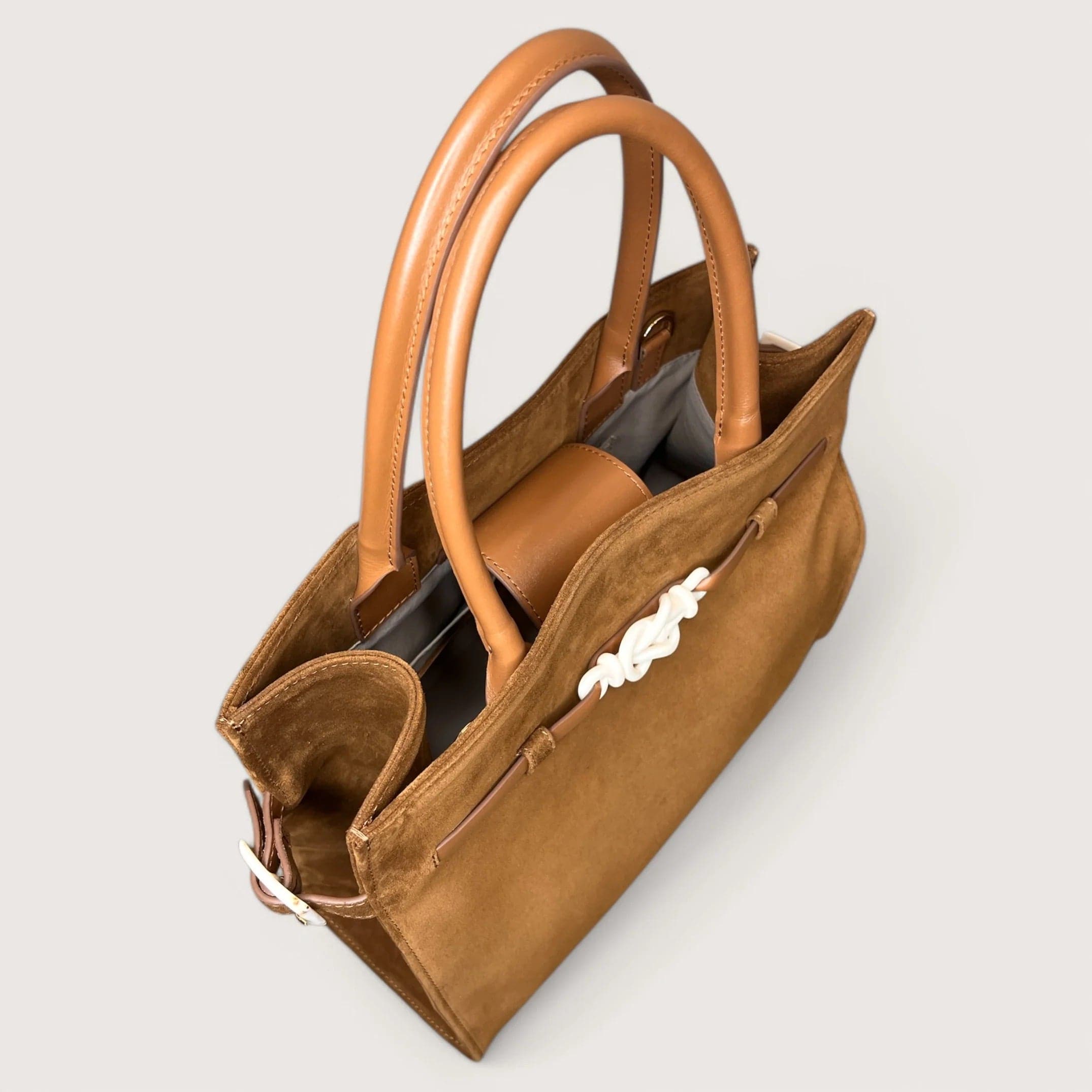 Geantă dama piele naturală de căprioară Étape Sicily Brandy