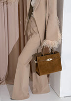 Geantă dama piele naturală de căprioară Étape Sicily Brandy