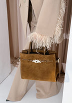 Geantă dama piele naturală de căprioară Étape Sicily Brandy