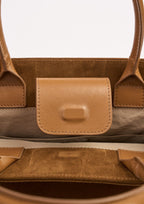 Geantă dama piele naturală de căprioară Étape Sicily Brandy