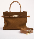 Geantă dama piele naturală de căprioară Étape Sicily Brandy