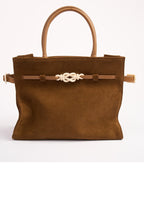 Geantă dama piele naturală de căprioară Étape Sicily Brandy