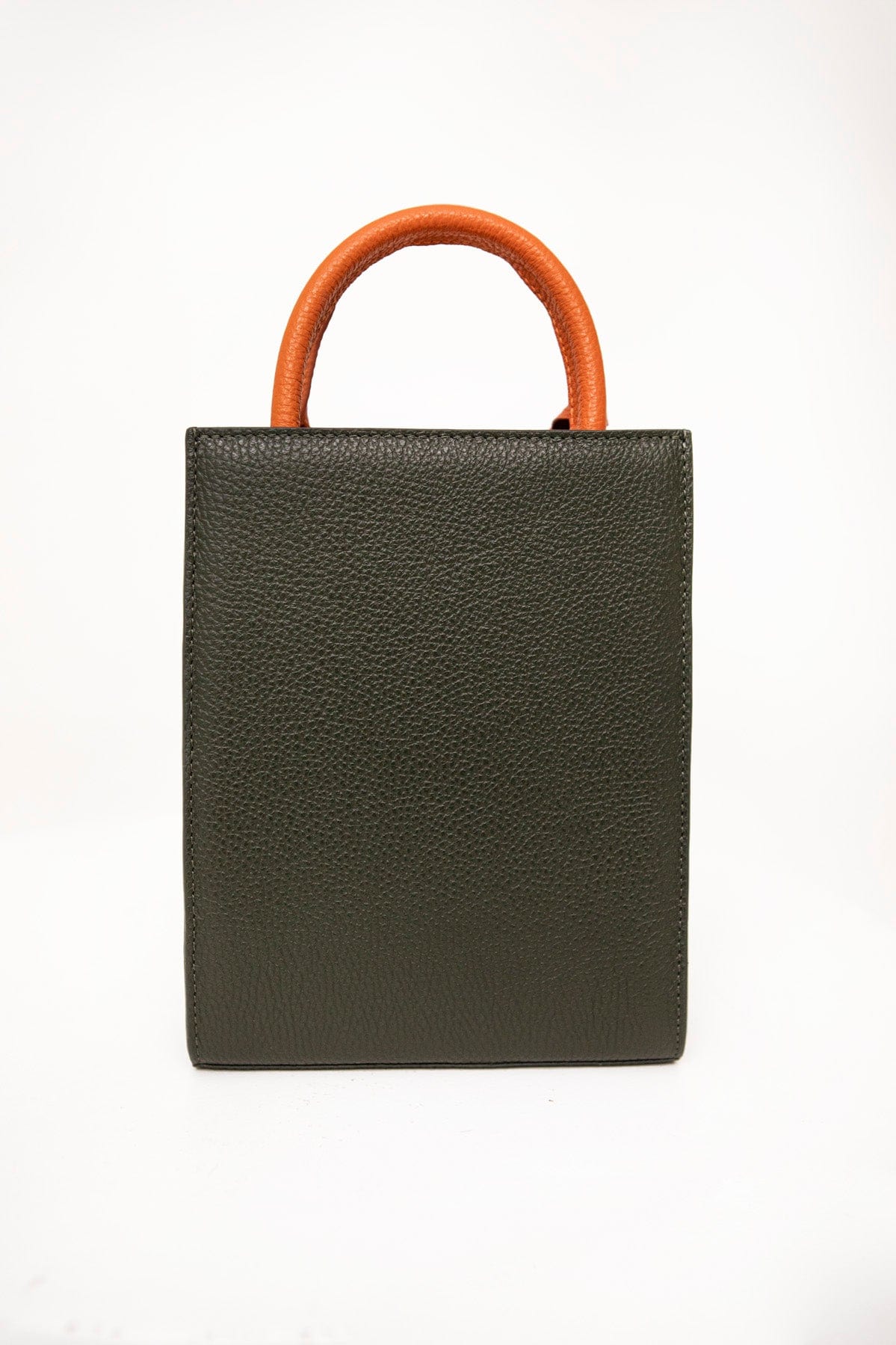 Geantă dama piele naturală Étape TOY BAG 888 Haki / Portocaliu