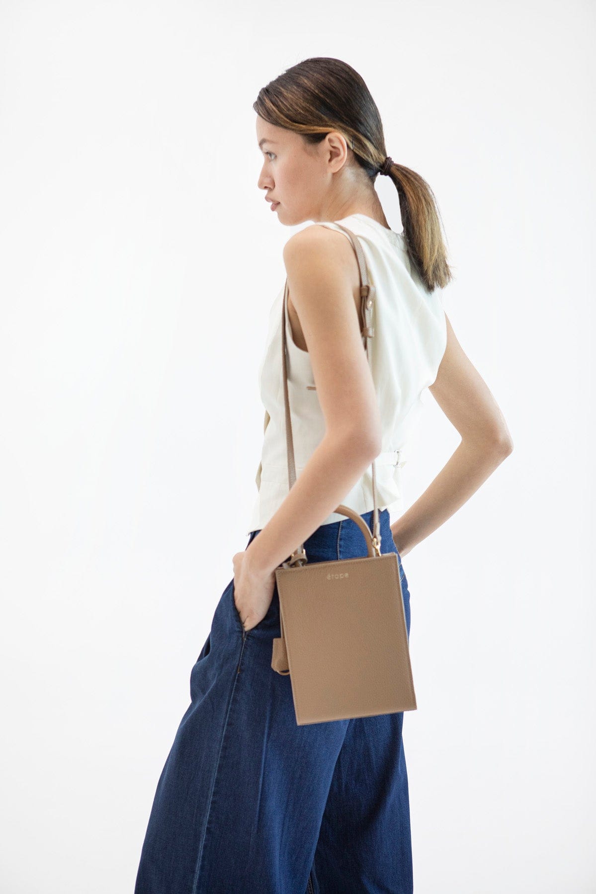 Geantă dama piele naturală Étape TOY BAG 888 СМ Cappuccino