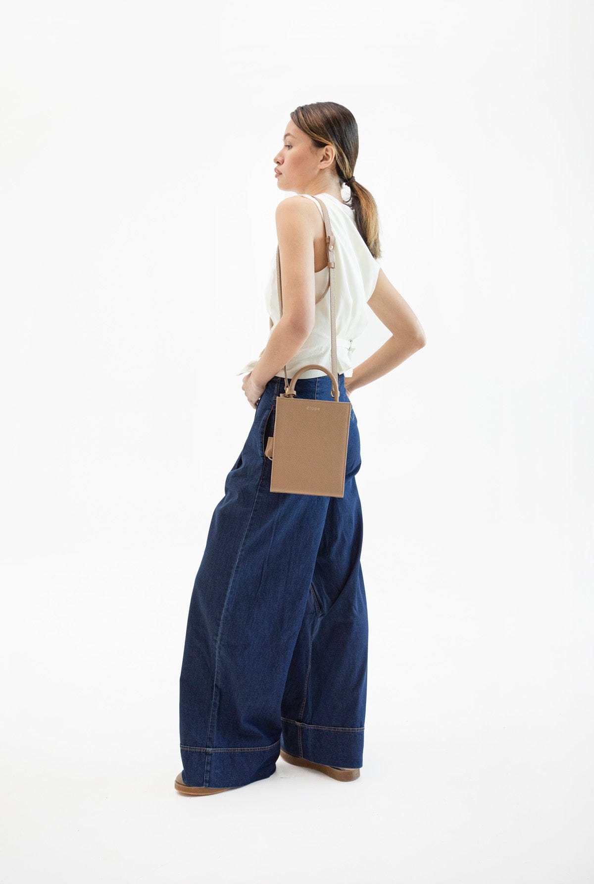 Geantă dama piele naturală Étape TOY BAG 888 СМ Cappuccino