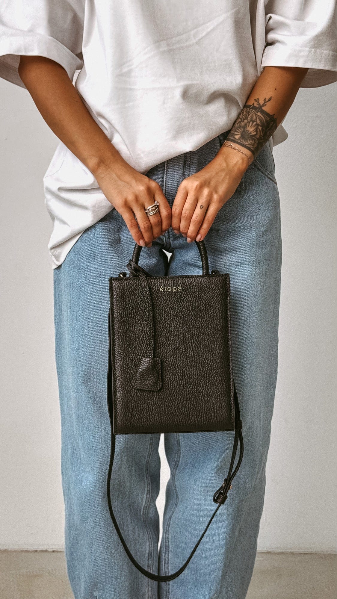 Geantă dama piele naturală Étape TOY BAG 888 BL Negru