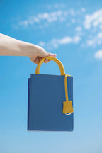 Geantă dama piele naturală Étape TOY BAG 888 BY Albastru / Galben