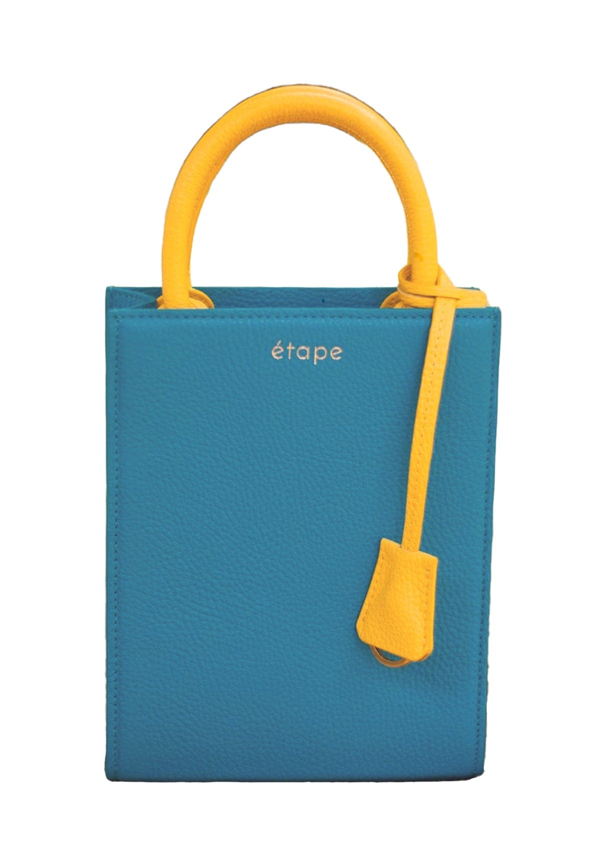 Geantă dama piele naturală Étape TOY BAG 888 BY Albastru / Galben
