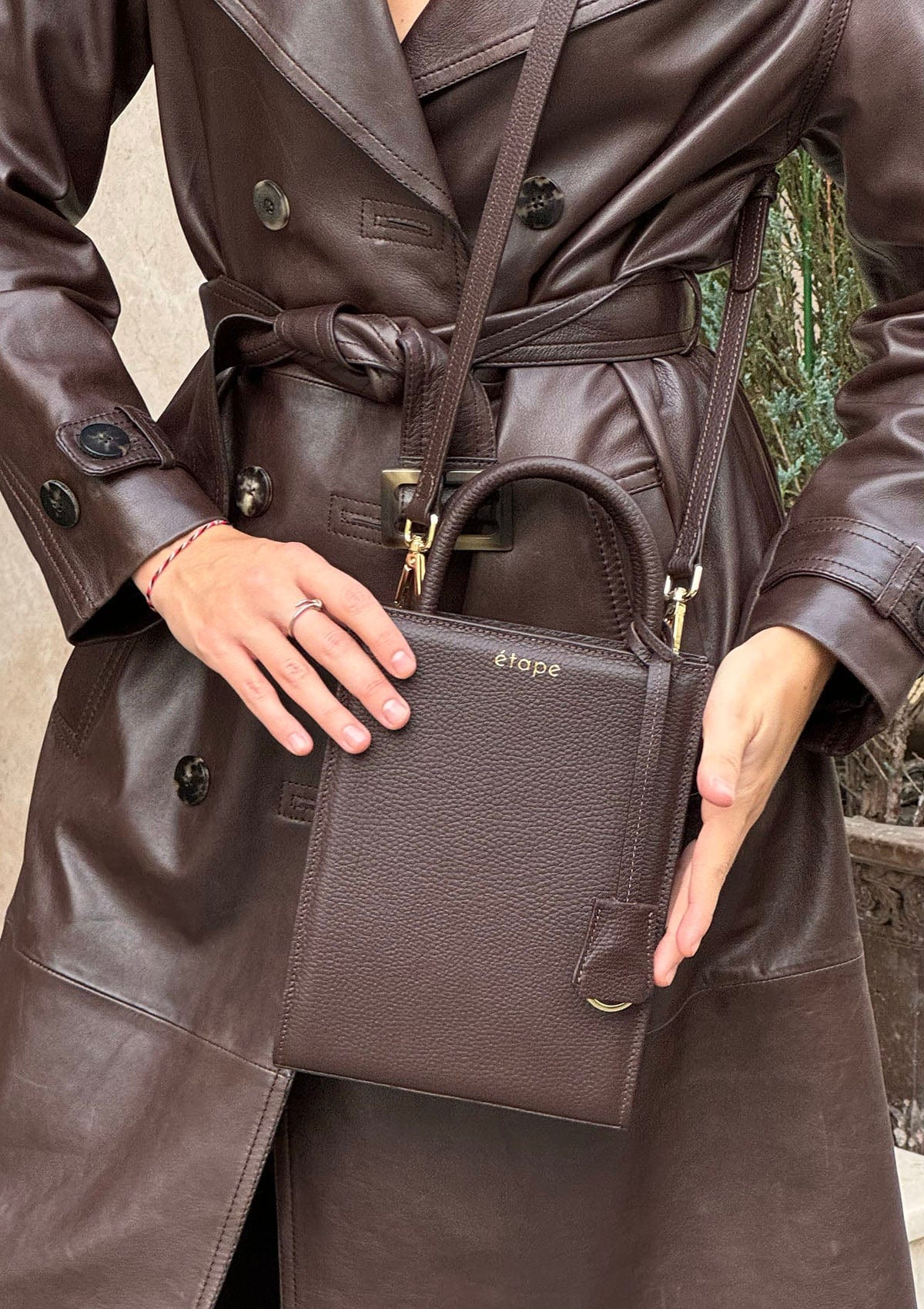 Geantă dama piele naturală Étape TOY BAG 888 Chocolate