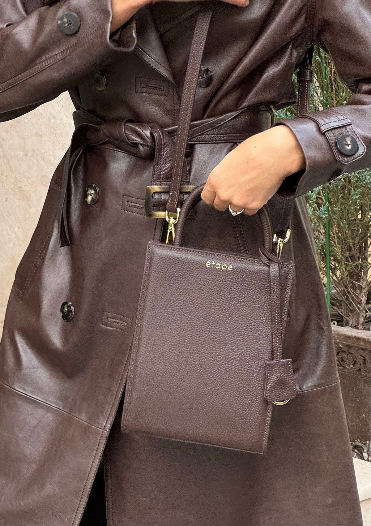 Geantă dama piele naturală Étape TOY BAG 888 Chocolate