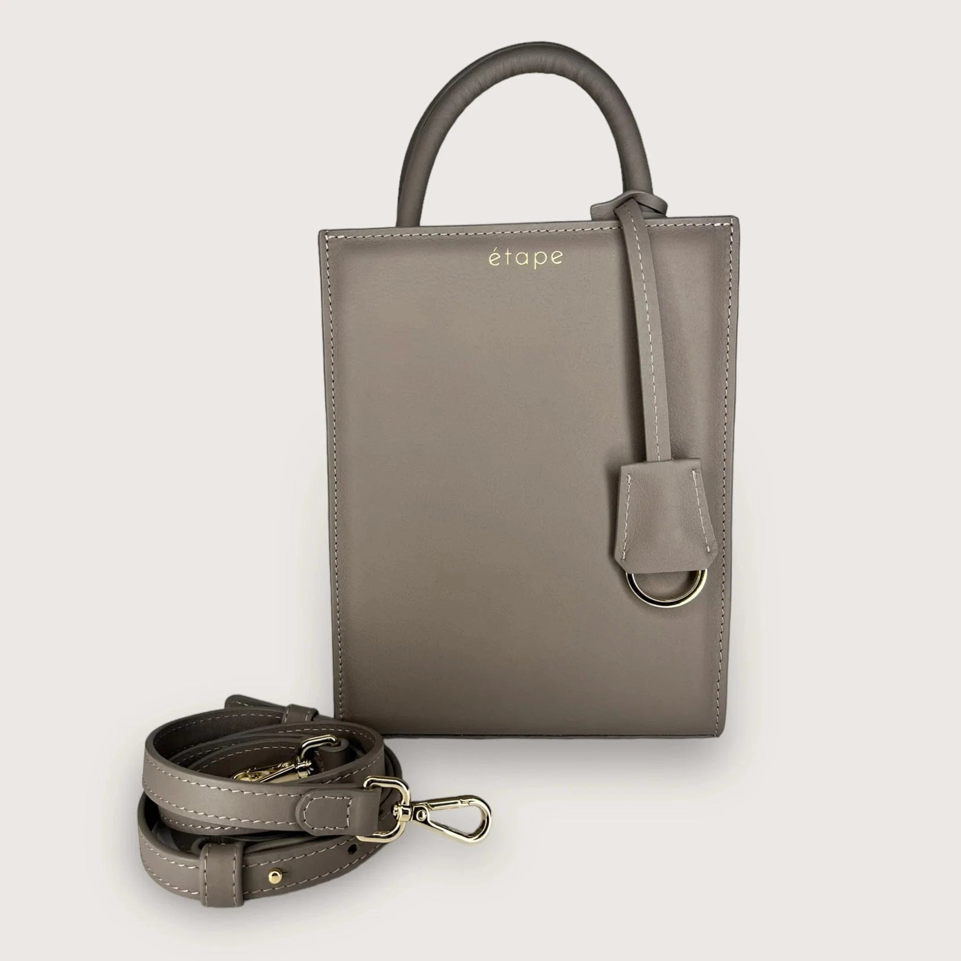 Geantă dama piele naturală Étape TOY BAG 888 Grey Nappa Gri
