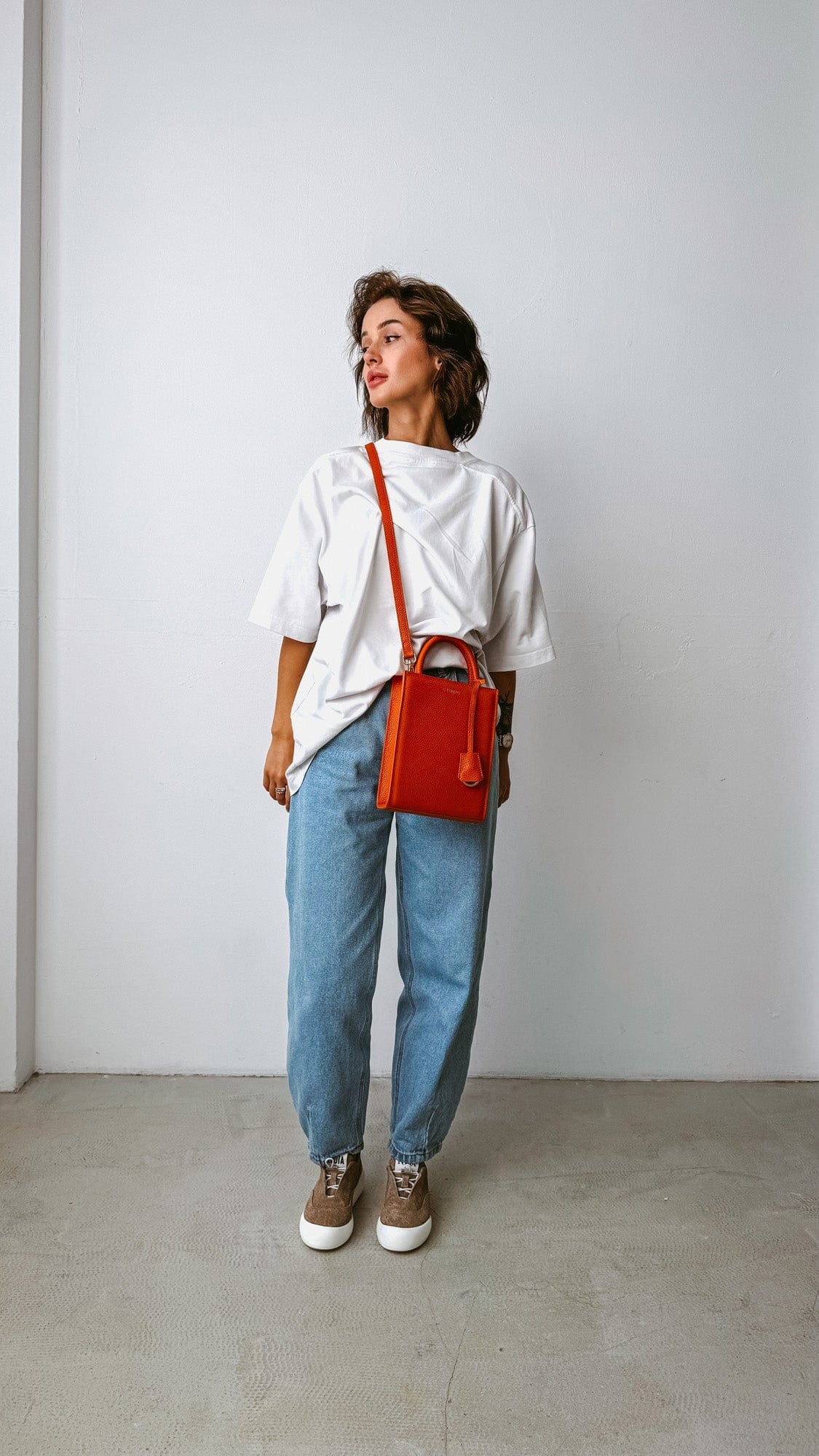 Geantă dama piele naturală Étape TOY BAG 888 OR Portocaliu