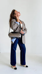 Geantă dama piele naturală Étape Venice Argentum Glitter