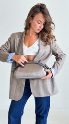 Geantă dama piele naturală Étape Venice Argentum Glitter