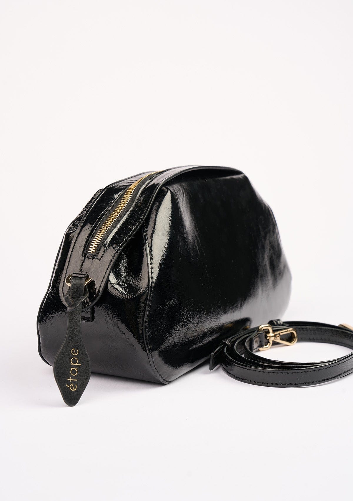 Geantă dama piele naturală Étape Venice Black Lacca