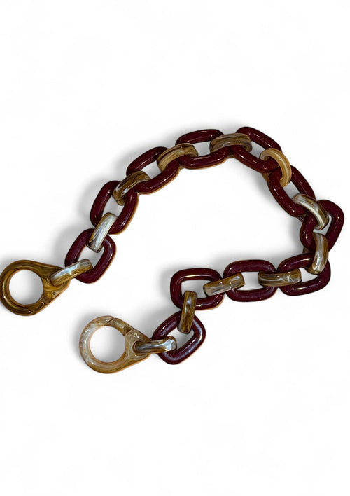 Curea-lanț pentru geantă Étape Venice - Color Burgundy/Beige Marble