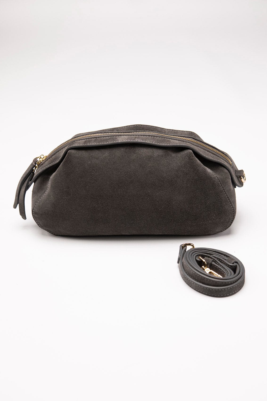 Geantă dama piele naturală de căprioară Étape Venice Grey Suede