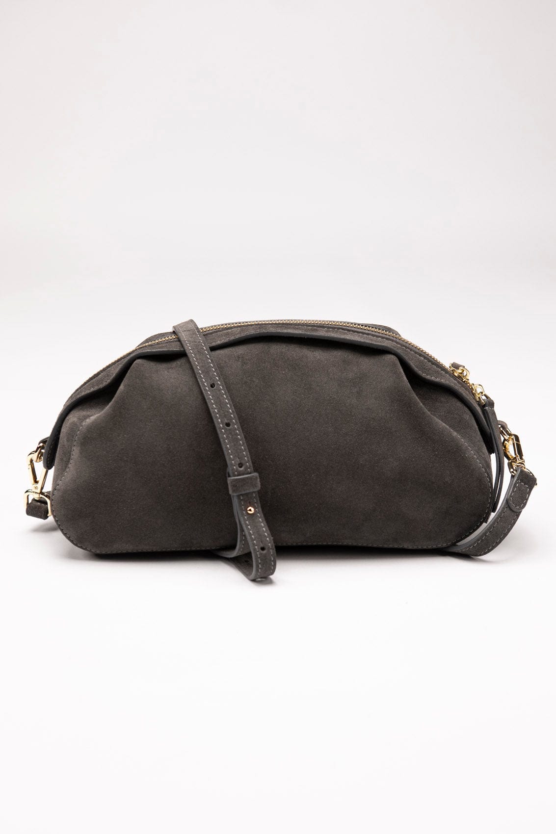 Geantă dama piele naturală de căprioară Étape Venice Grey Suede