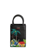 Geantă piele naturală Ètape X Sagaboi Hand Painted Black MINI Bag