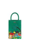 Geantă piele naturală Ètape X Sagaboi Hand Painted Green MINI Bag