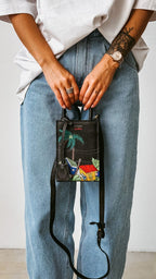 Geantă piele naturală Ètape X Sagaboi Hand Painted MIMI Bag Black