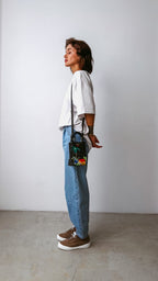 Geantă piele naturală Ètape X Sagaboi Hand Painted MIMI Bag Black