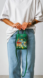 Geantă piele naturală Ètape X Sagaboi Hand Painted MIMI Bag Green