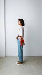 Geantă piele naturală Ètape X Sagaboi Hand Painted MIMI Bag Orange